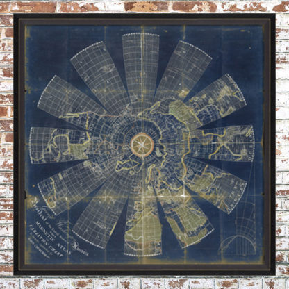 Framed Blue Magnetic Atlas Print