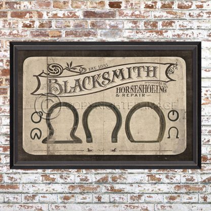 Framed Blacksmith Advertising Print