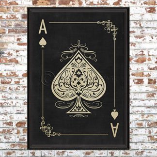 Framed Black Ace of Spades Print