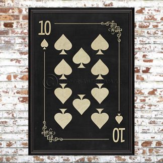 Framed Black Ten of Spades Print