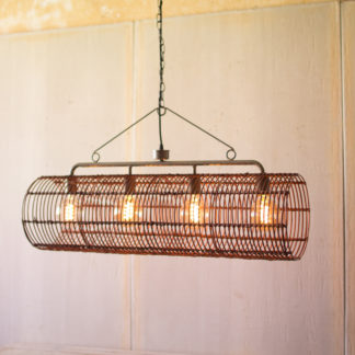 kalalou rustic metal and wicker pendant light