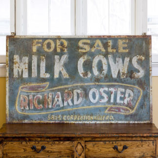 vintage metal milk cow sign