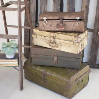 antique metal suitcases