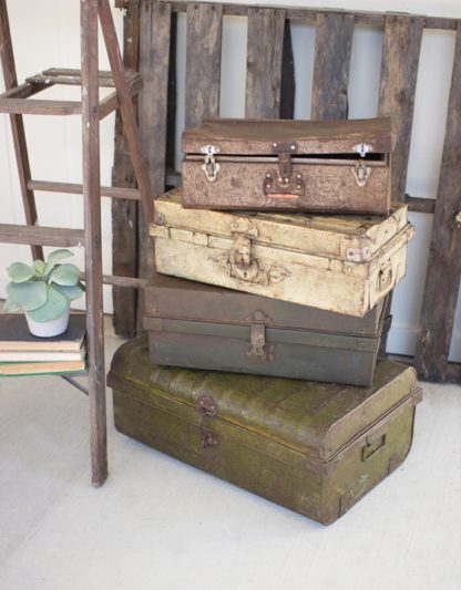 antique metal suitcases