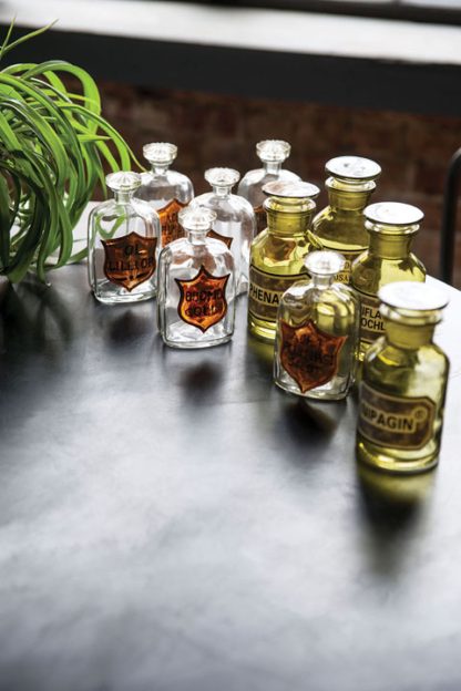 hand-painted apothecary bottles