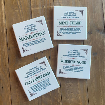 Stone Drink Coasters (Set of 4)- Recipes