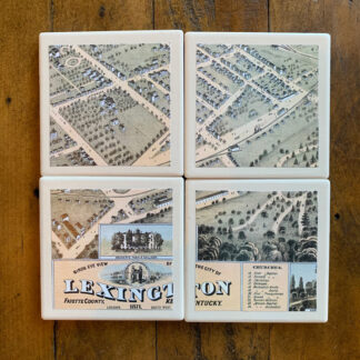 Stone Drink Coasters (Set of 4)- Lex Map