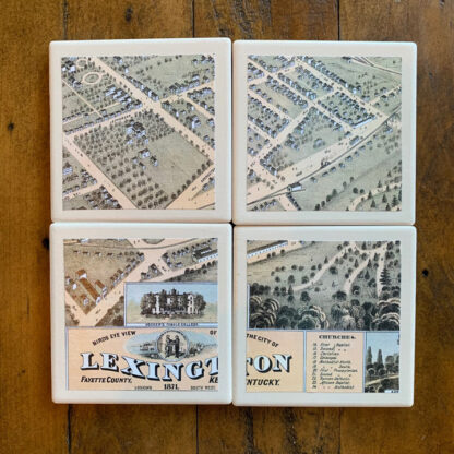 Stone Drink Coasters (Set of 4)- Lex Map