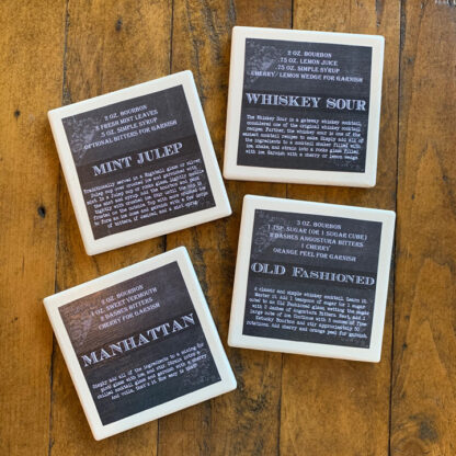 Stone Drink Coasters (Set of 4)- Recipes