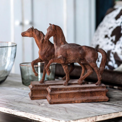 vintage rusted metal horses