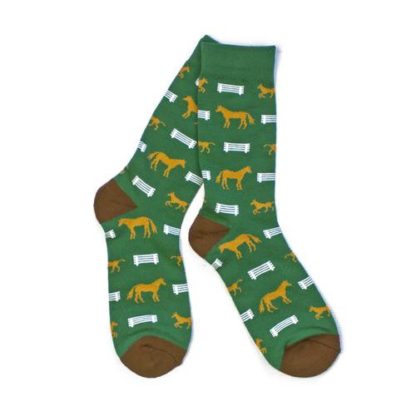 Horse Fence Socks Green