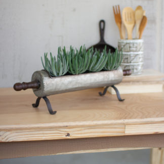 Galvanized Rolling Pin Planter