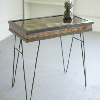 Display Table with Hinged Glass Top