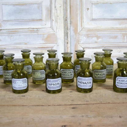 Green Glass Apothecary Jars