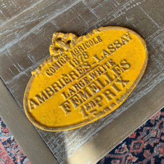 French Cast Iron Sign (Yellow)