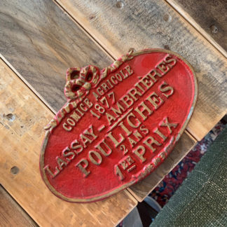 French Cast Iron Sign (Red)