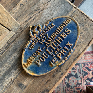 French Cast Iron Sign (Blue)