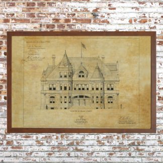 Distressed Lexington Courthouse Drawing (Framed)