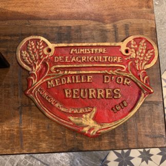 French Cast Iron Sign Large (Red)