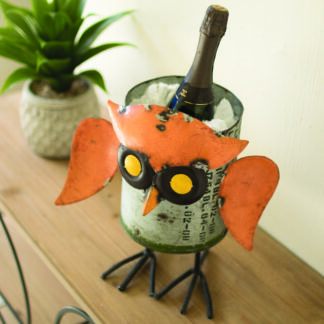 Recycled Metal Owl Cooler