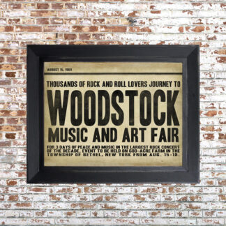 Distressed Woodstock Framed Print