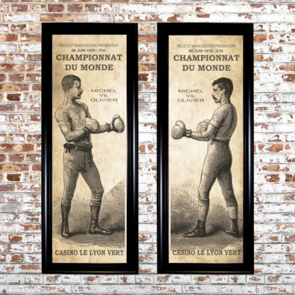 Distressed Boxers Framed Prints (Set of 2)