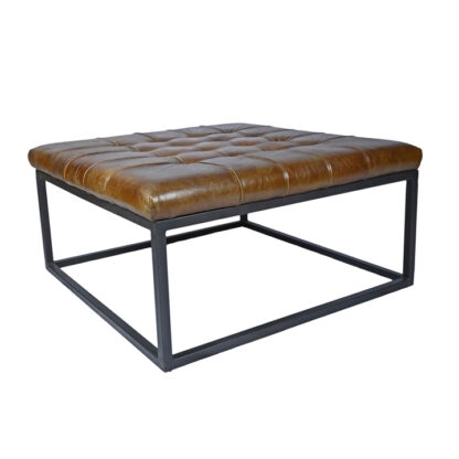 Distressed Leather Norwood Ottoman