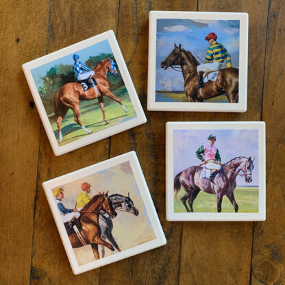 Stone Drink Coasters (Set of 4)- Horses