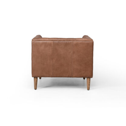 Williams Tufted Leather Chair- Washed Chocolate