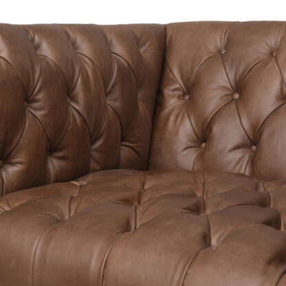 Williams Tufted Leather Chair- Washed Chocolate