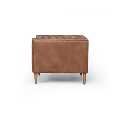 Williams Tufted Leather Chair- Washed Chocolate