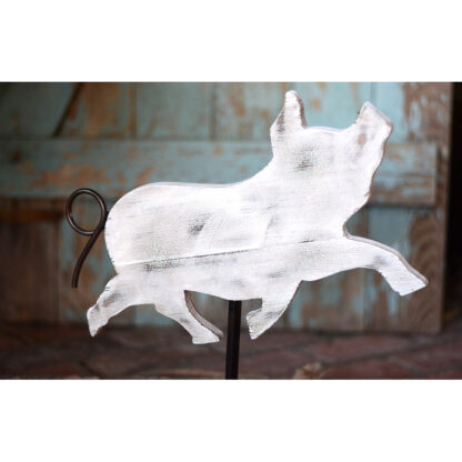 Distressed Wooden Pig on Stand