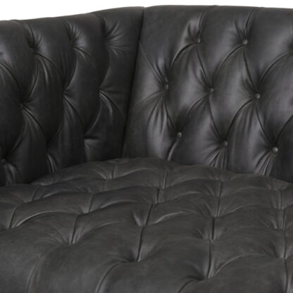 Williams Ebony Tufted Leather Sofa