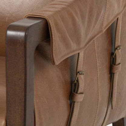 Bauer Leather Chair- Warm Taupe