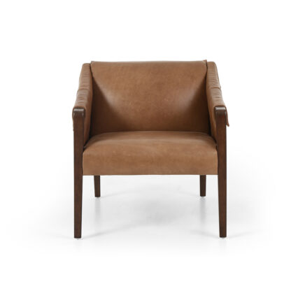 Bauer Leather Chair- Warm Taupe