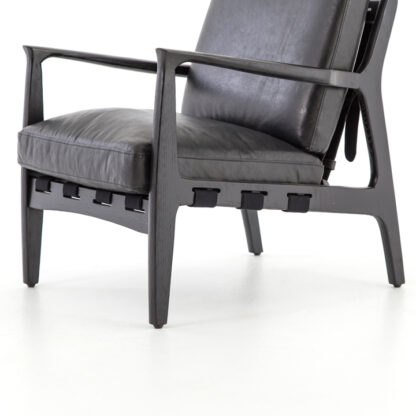 Silas Leather Chair- Aged Black