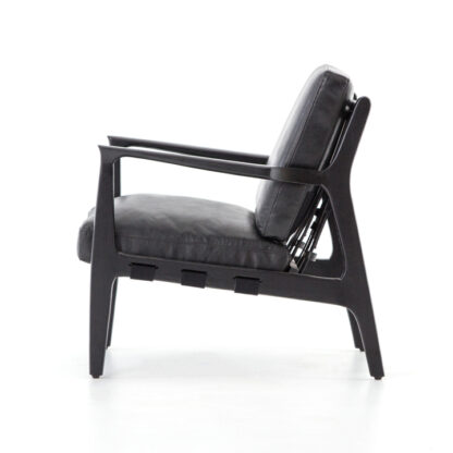 Silas Leather Chair- Aged Black - Image 6