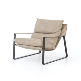 Emmett Leather Sling Chair- Umber Natural