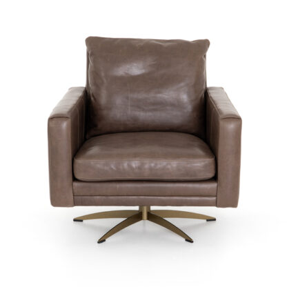 Lyndon Swivel Chair- Dakota Fossil Leather