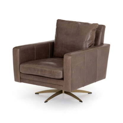 Lyndon Swivel Chair- Dakota Fossil Leather