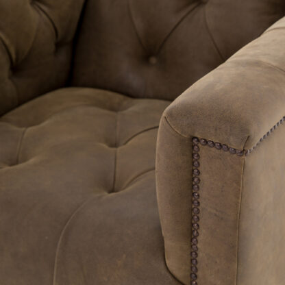 Maxx Leather Swivel Chair- Umber