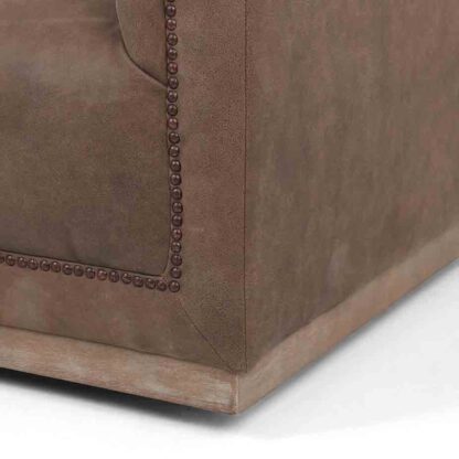 Maxx Umber Tufted Leather Sofa
