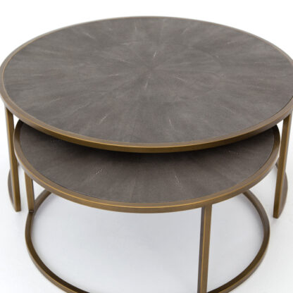 Shagreen Nesting Coffee Table- Antique Brass