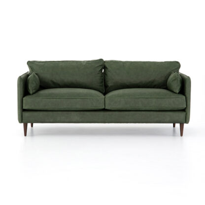 Reese Green Leather Sofa