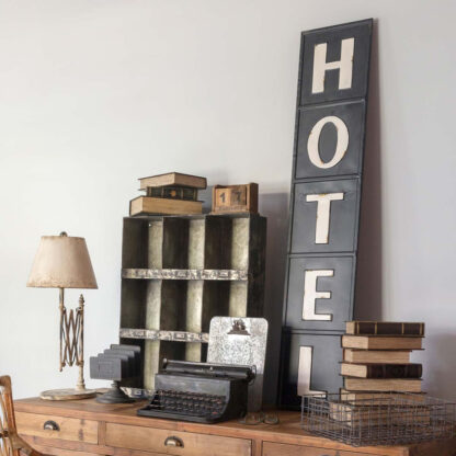 Embossed Metal Hotel Sign