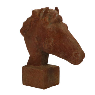 Small Rusted Horse Head on Base