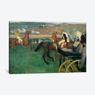 The Racetrack, Amateur Jockeys Near a Car, 1876- Framed Canvas Giclee