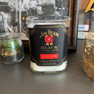Recycled Jim Beam Black Bottle Candle