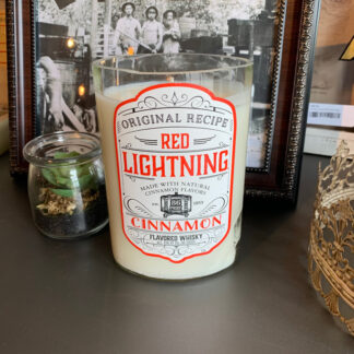 Recycled Red Lightning Bottle Candle