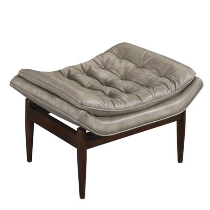 Verona Tufted Leather Chair and Ottoman